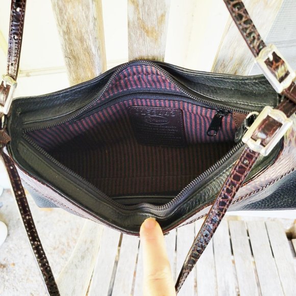 BRIGHTON Black Pebbled Leather Mini Shoulder Bag - Picture 7 of 7